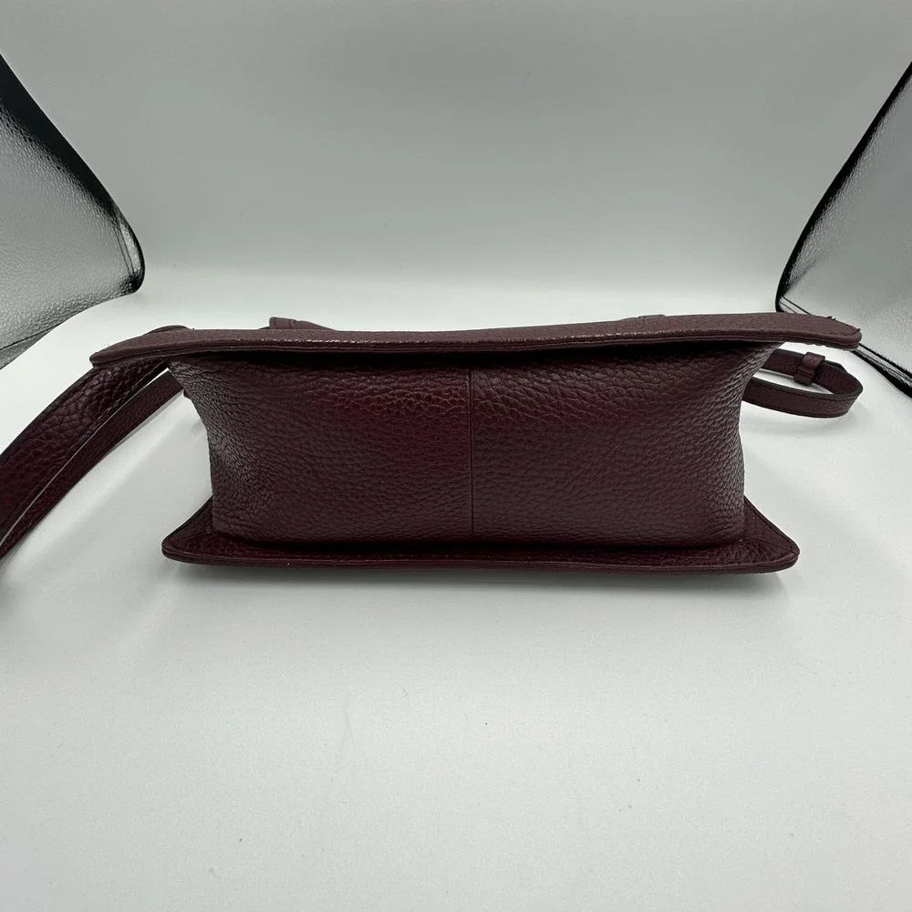 Corder London Emmeline Pebbled Leather Crossbody Bag Dark Cherry Preppy Festival